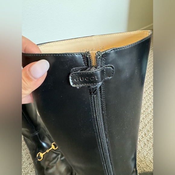 Gucci black leather boots kids, 34. Preowned - Picture 7 of 9